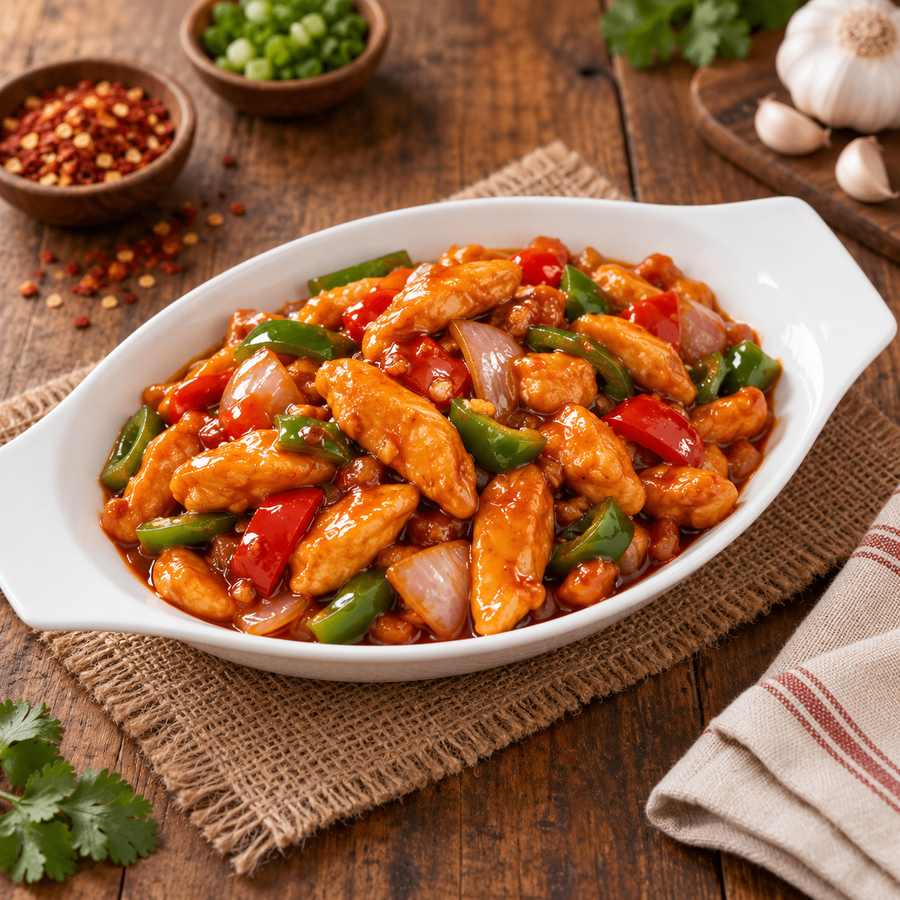 Chilli Chicken with Onions